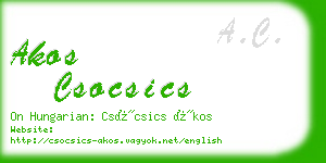 akos csocsics business card